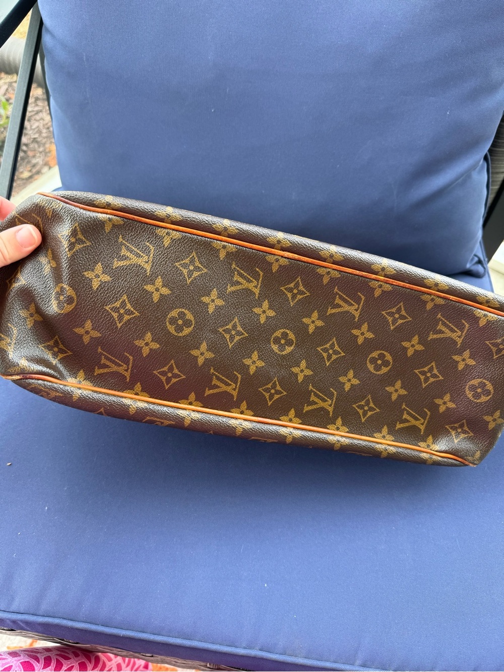 Louis Vuitton Monogram Canvas Tote with Brown and Tan Leather Trim - Picture 4 of 9